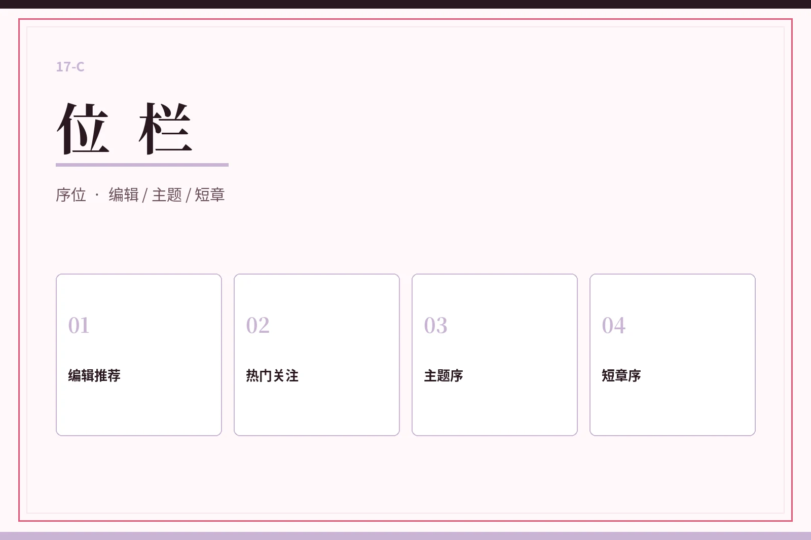 17C位栏编辑顺序